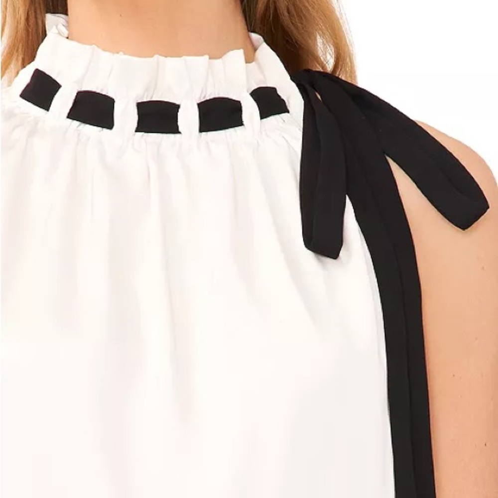 Darling Ramy Brook sleeveless top with velvet bow XS - Picture 3 of 7